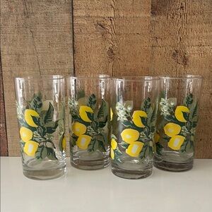 Royal Norfolk Lemon 16 oz Tumblers Set of 4 🍋🍋🍋
